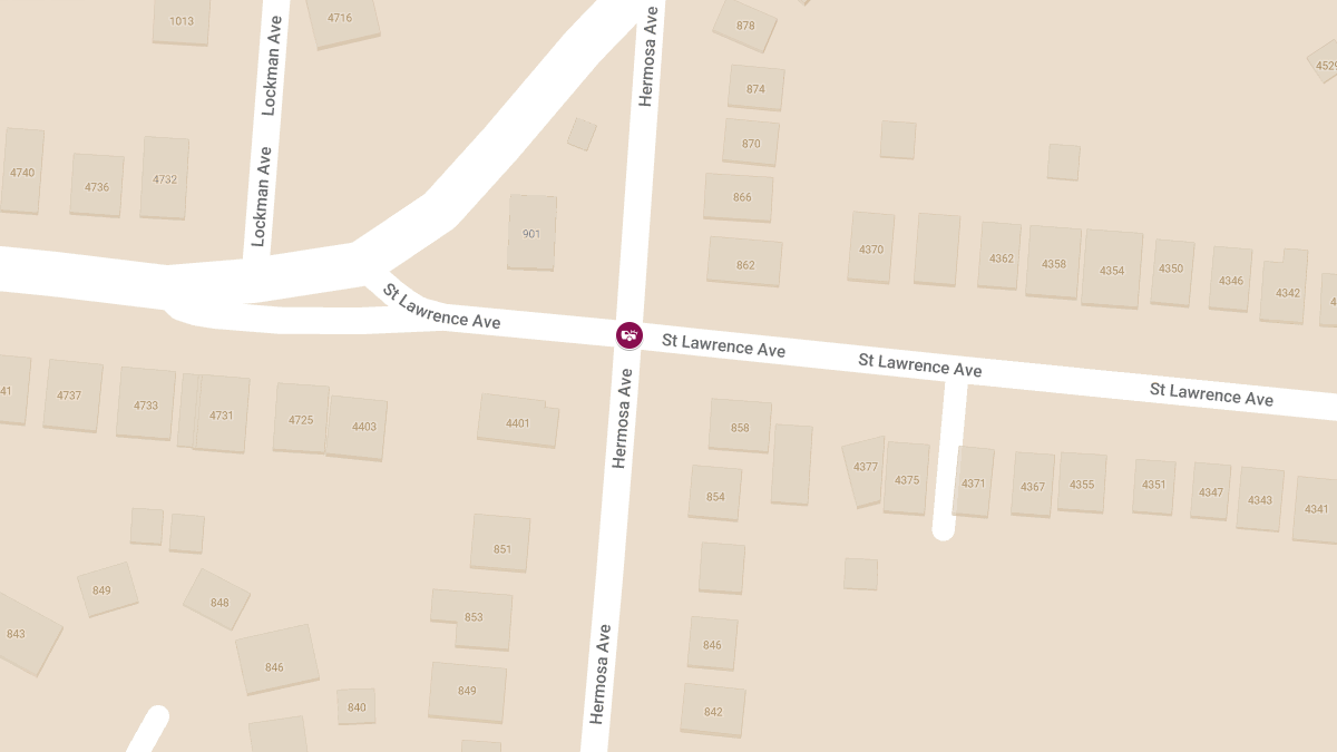 Vehicle Collision with Injuries at Hermosa Ave & Saint Lawrence Ave