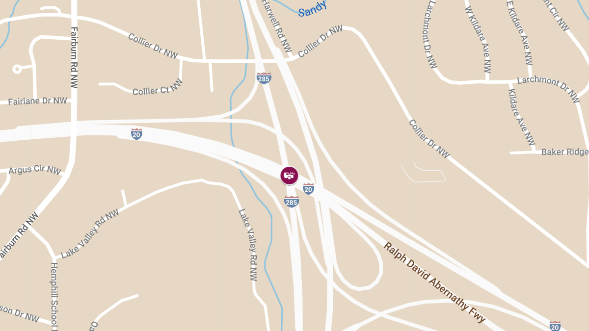 Vehicle Collision with Injuries at I-20 W & I-285 N