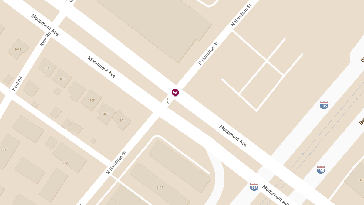 Vehicle Collision with Injuries at Monument Ave & N Hamilton St