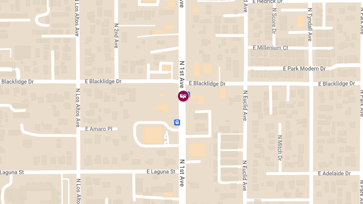 Vehicle Collision with Injuries at N 1st Ave & E Blacklidge Dr
