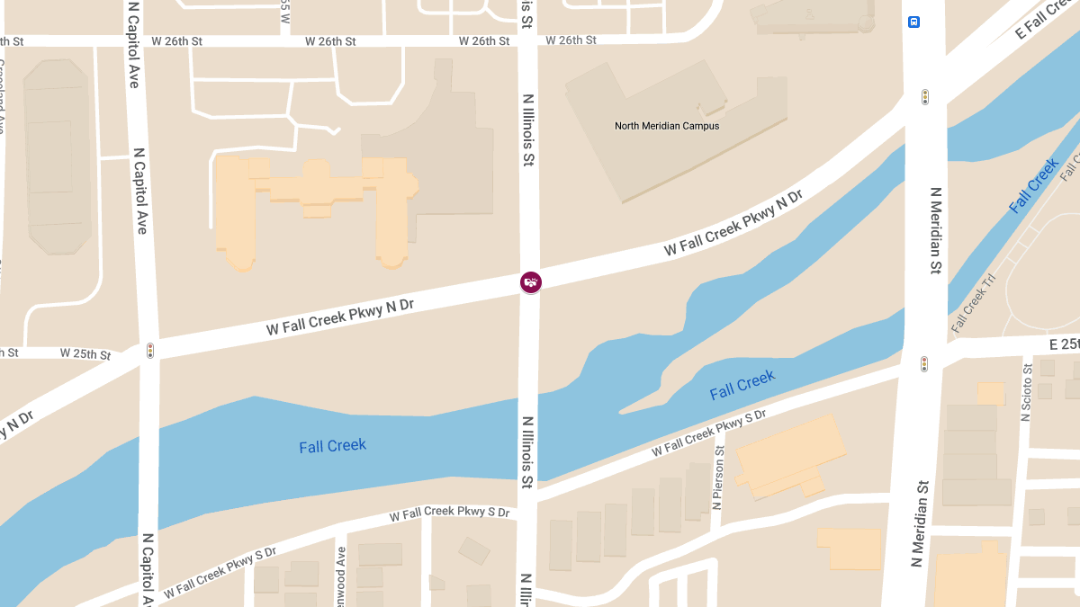 Vehicle Collision with Injuries at N Illinois St and W Fall Creek Parkway North Dr in Crown Hill