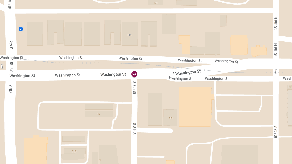 Vehicle Collision with Injuries at S 8th St and E Washington St