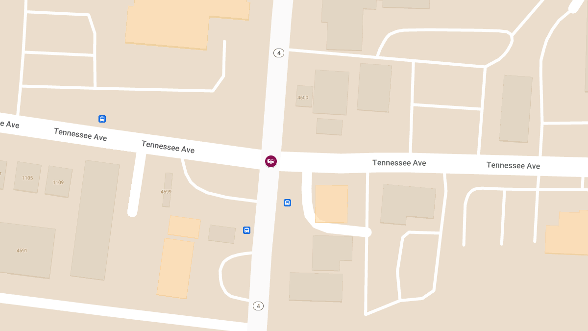 Vehicle Collision with Injuries at Tennessee Ave & Paddock Rd