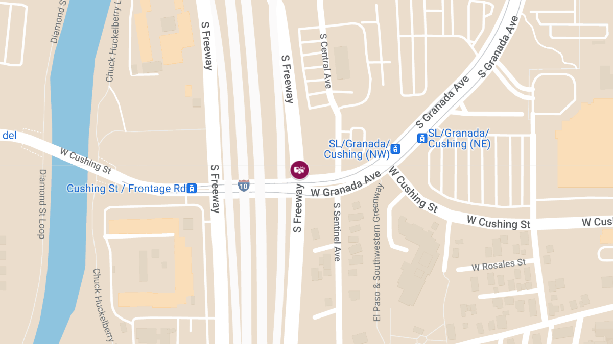 Vehicle Collision with Injuries at W Cushing St & S Freeway