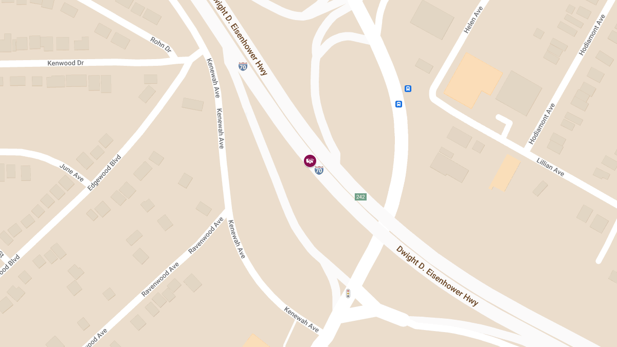 Vehicle Collision with Injuries on WB I-70, West of Jennings Station Rd