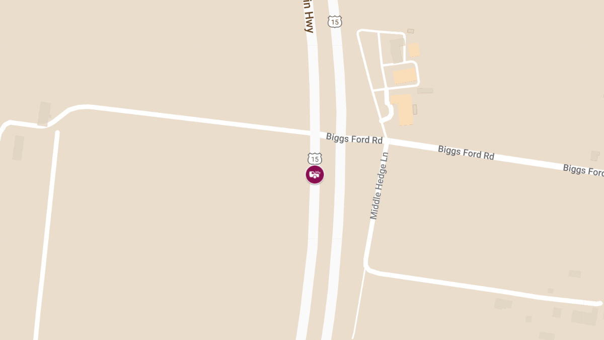 Vehicle Collision with Possible Entrapment on Route 15 NB Near Biggs Ford Rd