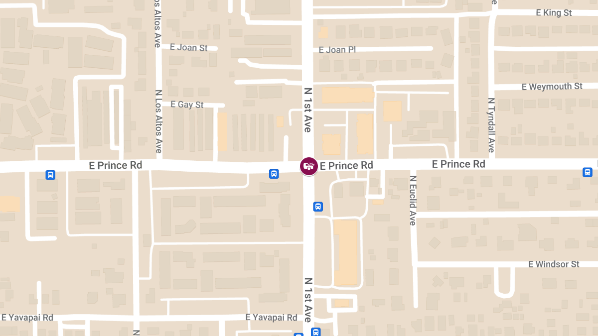 Vehicle Crash with Injuries at E Prince Rd & N 1st Ave