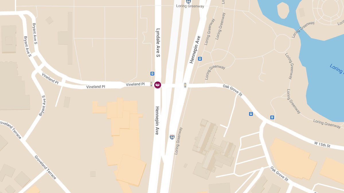 Vehicle Crash at Lyndale Ave S and Vineland Pl in Loring Park Causes Injuries
