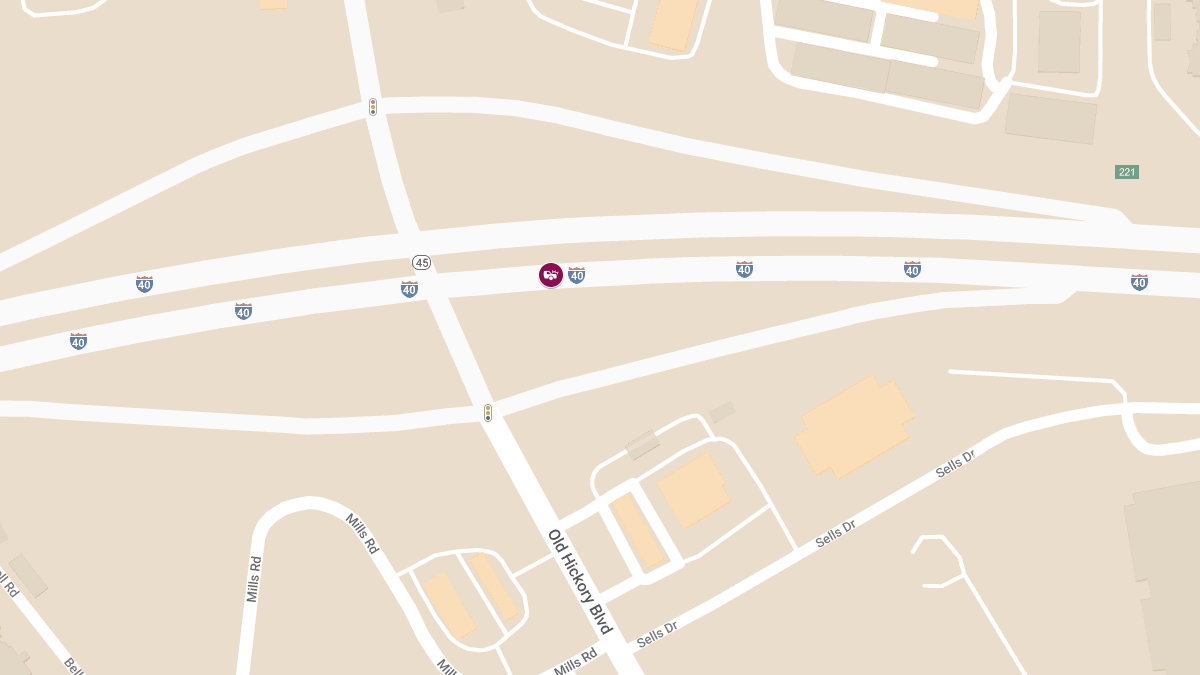 Vehicle Crash with Injuries at Exit 221A on I-40 East