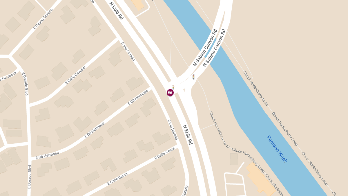 Vehicle Crash with Injuries at N Kolb Rd & N Sabino Canyon Rd