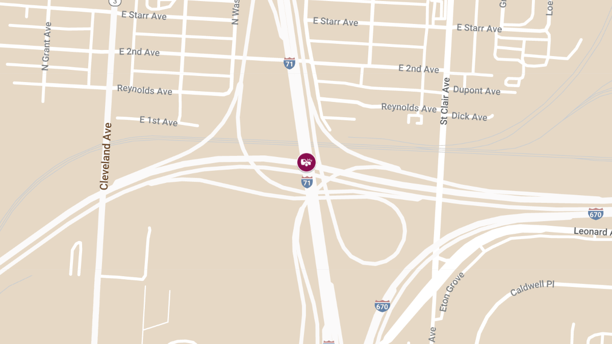 Accident Blocks Right Lanes on I-71 S After I-670 Causes Injuries