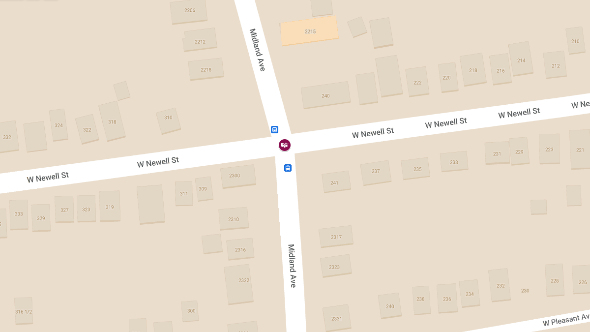 Accident With Injuries at West Newell St EBWB & Midland Ave