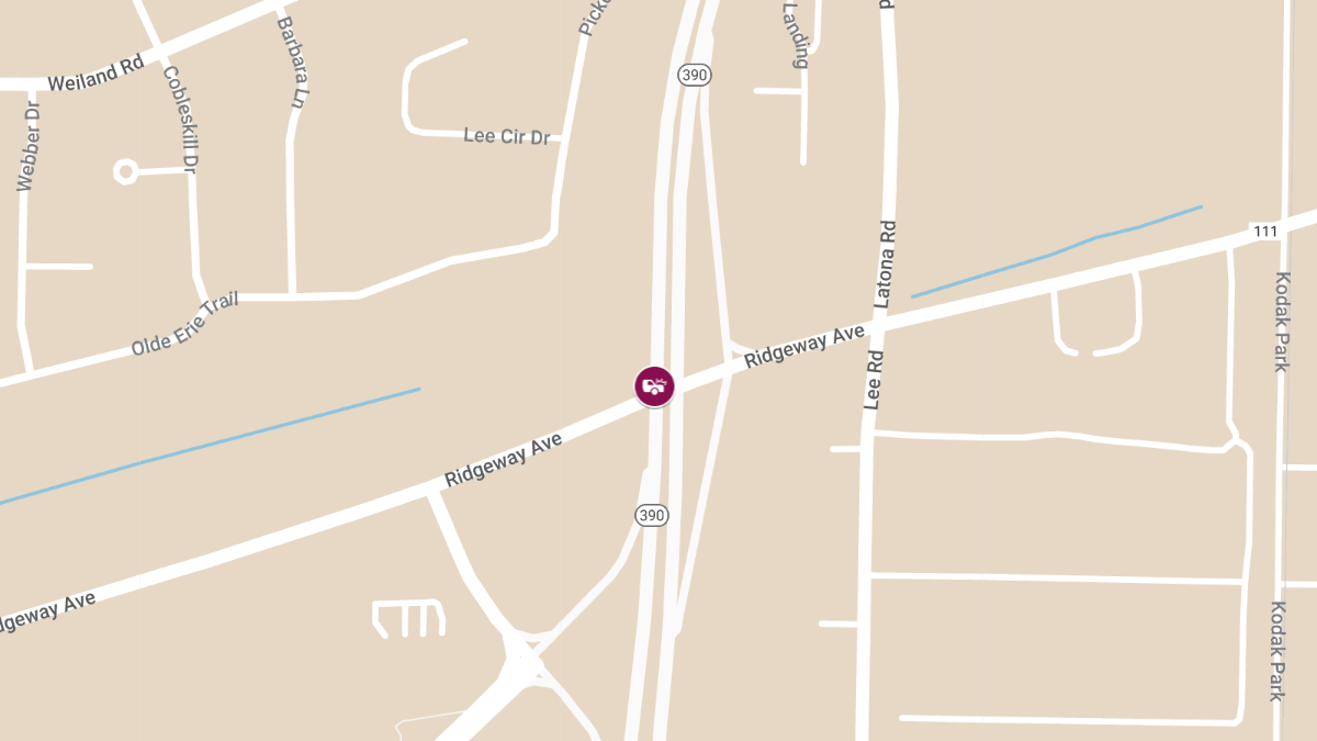 Accident With Injuries on Hwy 390 SB at Ridgeway Ave