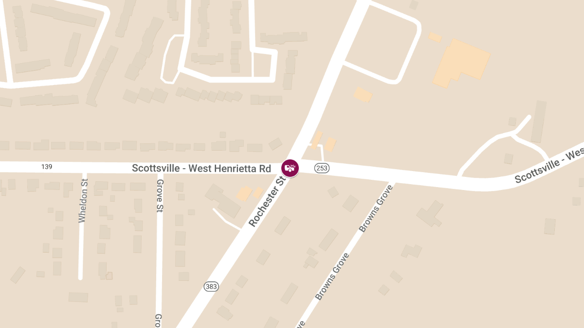 Accident With Injuries on North Rd at RT-383/Scottsville Rd