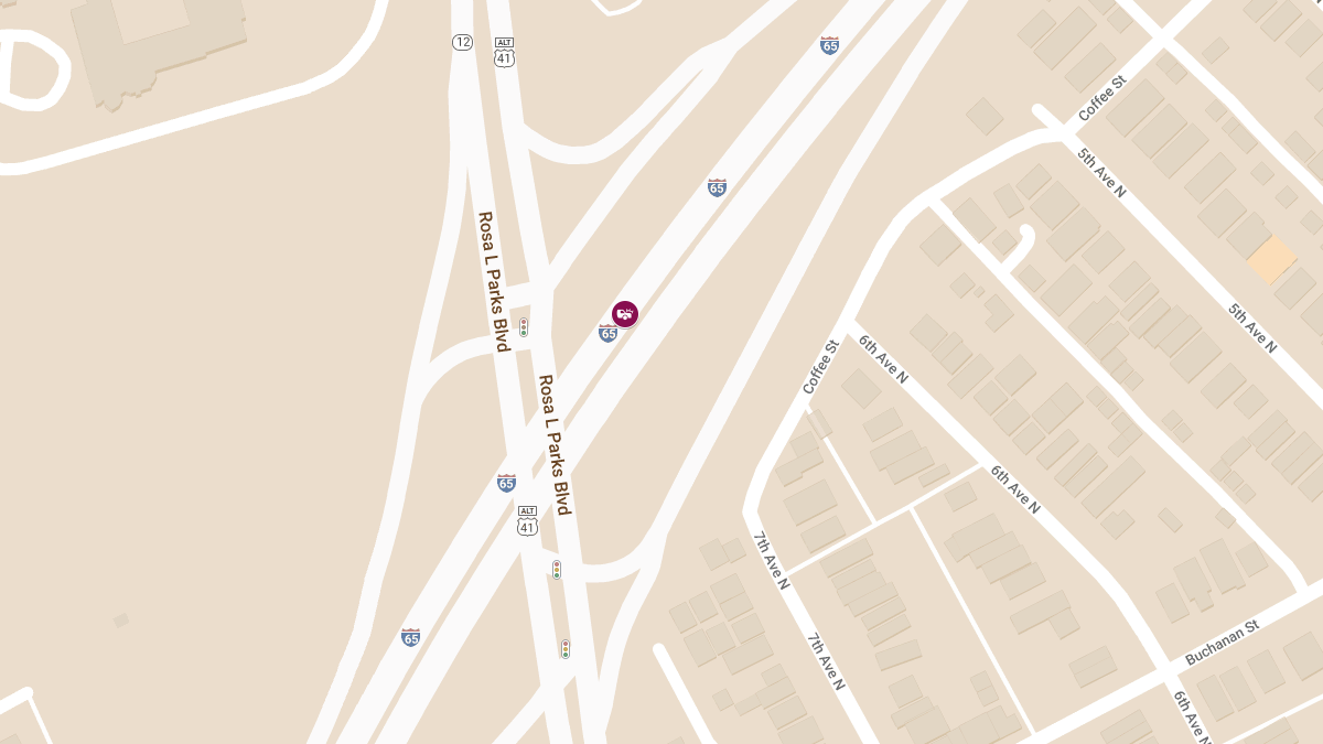 Accident at MM 87.0 I-65 S; Between Trinity and I-65 Split Causes Injuries