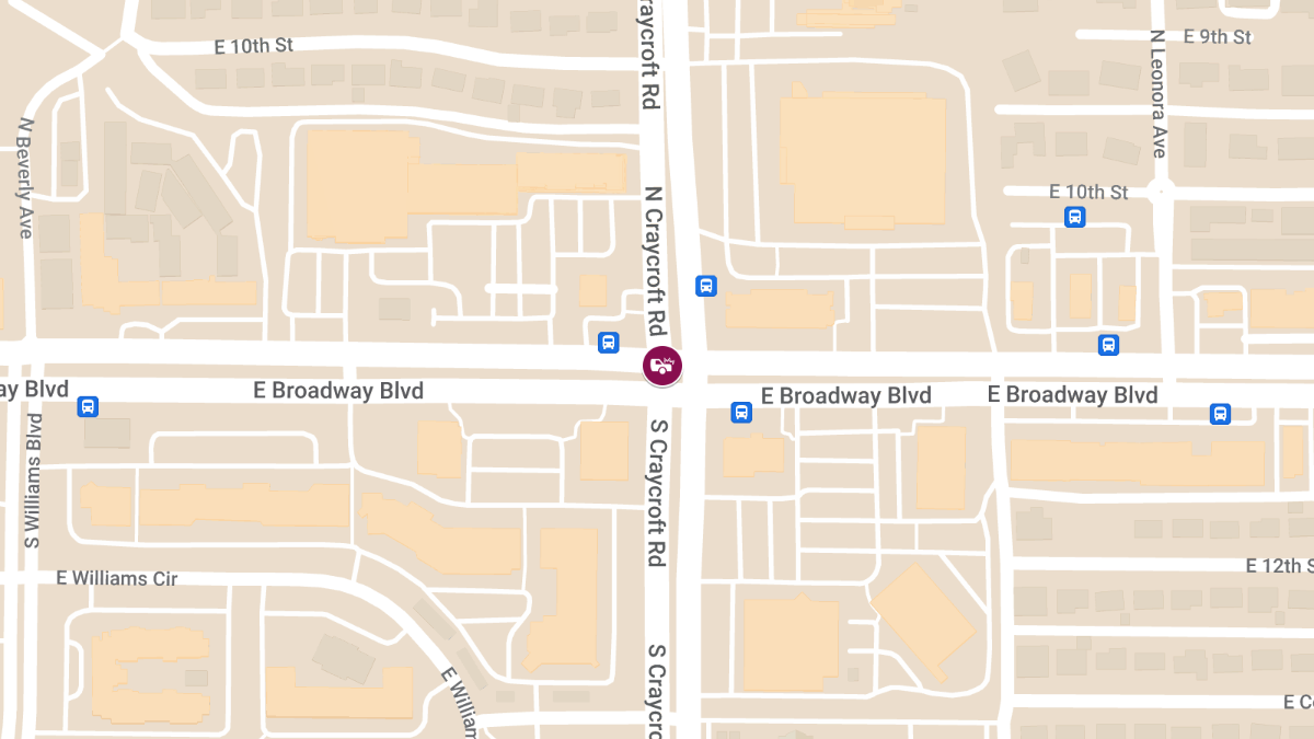 Accident with Injuries at E Broadway Blvd and N Craycroft Rd