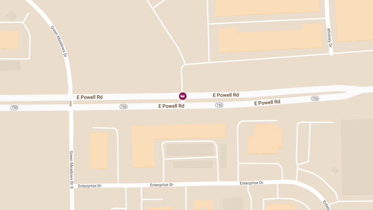 Accident with Injuries at E Powell Rd & Cotter St