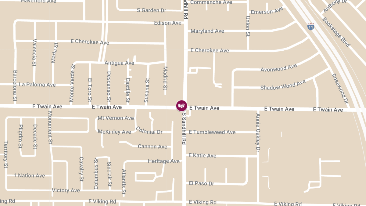 Accident with Injuries at E Twain Ave & S Sandhill Rd