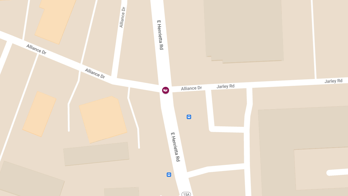 Accident with Injuries at East Henrietta Rd NBSB & Jarley Rd