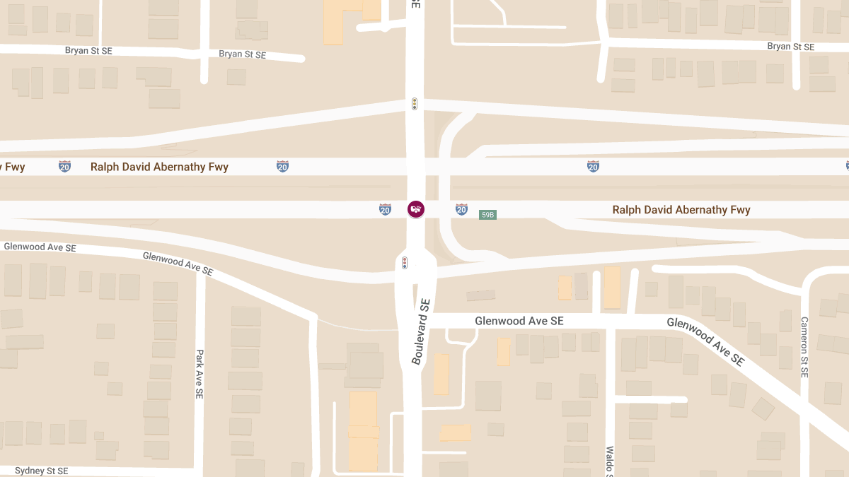 Accident with Injuries at I-20 W & Boulevard SE