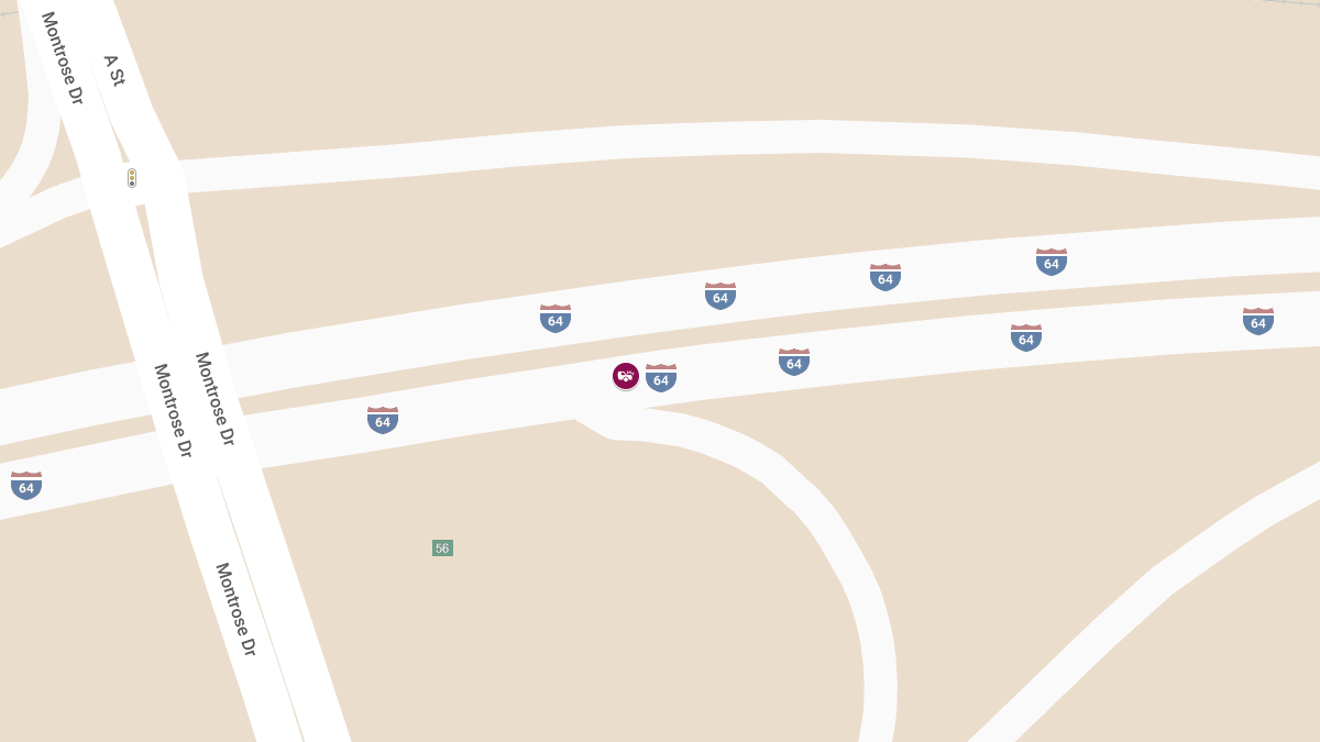 Accident with Injuries at I-64E & Montrose Dr Exit