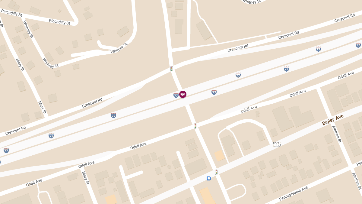 Accident with Injuries at I77S & Westmoreland Rd Exit SB