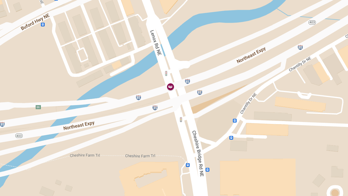 Accident with Injuries at Lenox Rd NE & I-85 N
