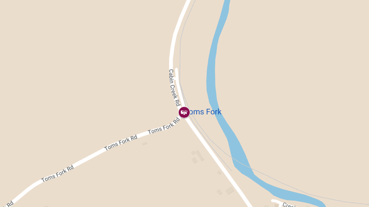 Accident with Injuries at Toms Fork Rd & Cabin Creek Rd