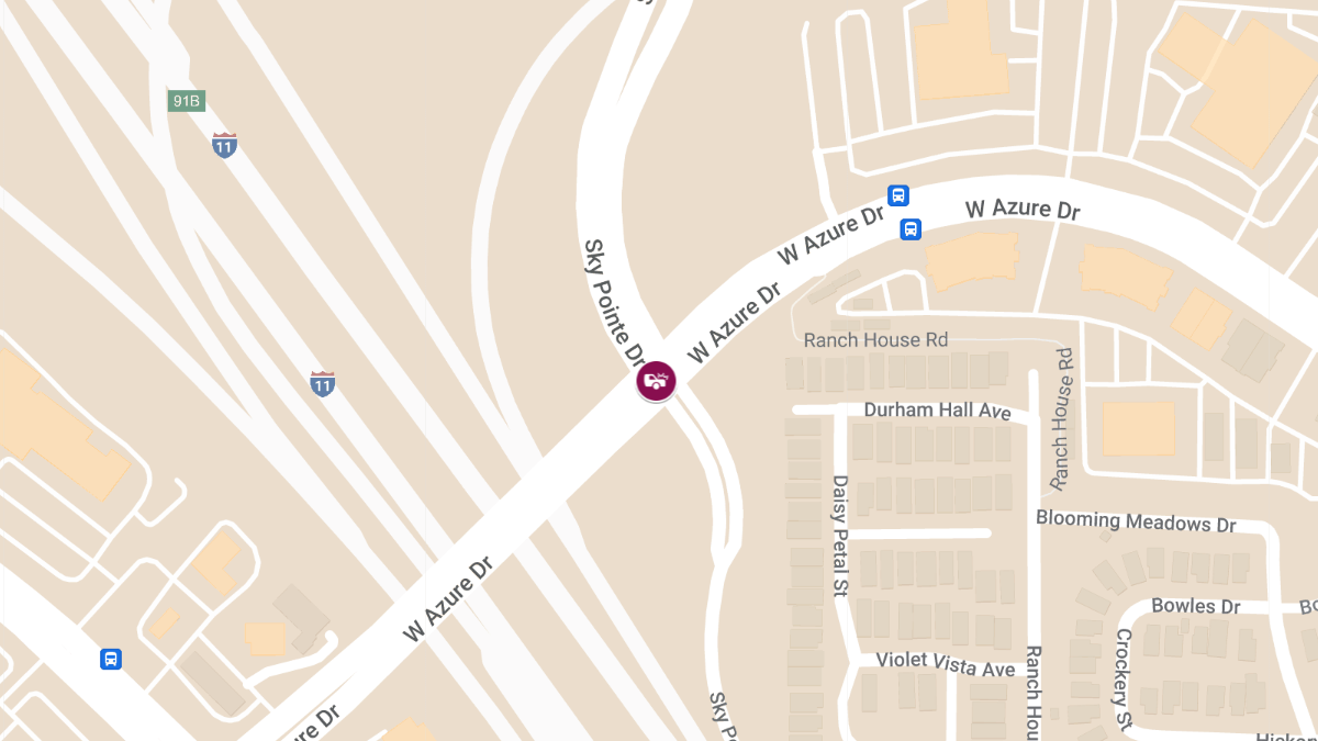 Accident with Injuries at W Azure Dr and Sky Pointe Dr