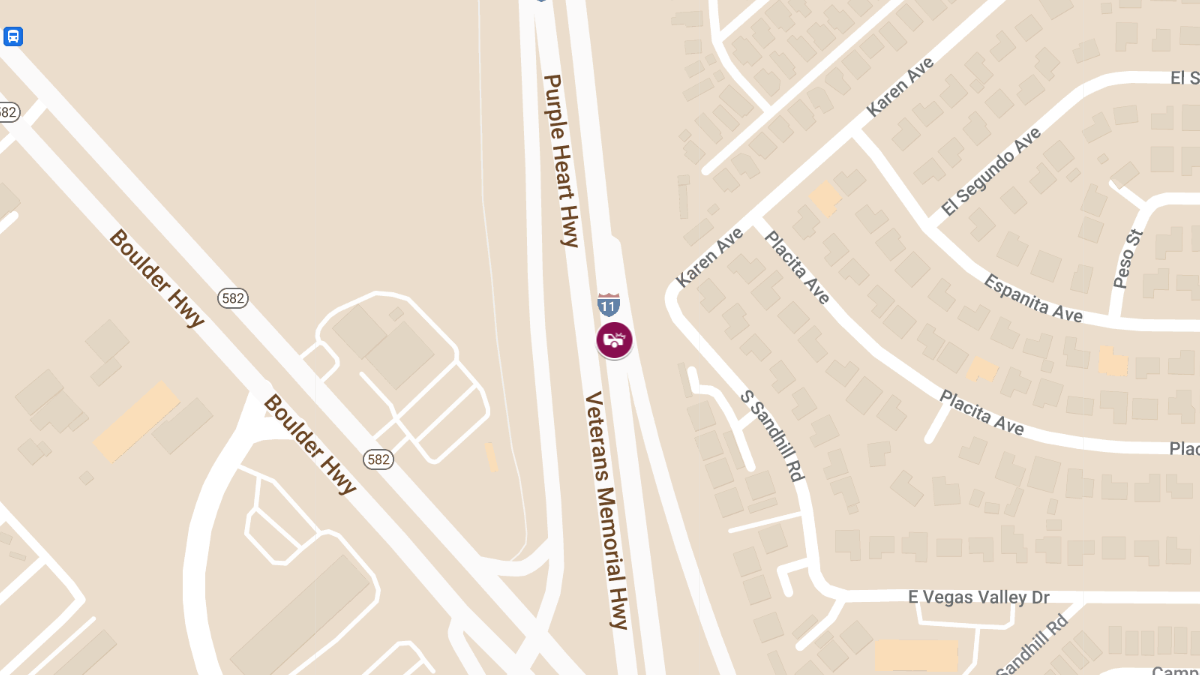 Accident with Injuries on I-11 Southbound near Boulder Hwy