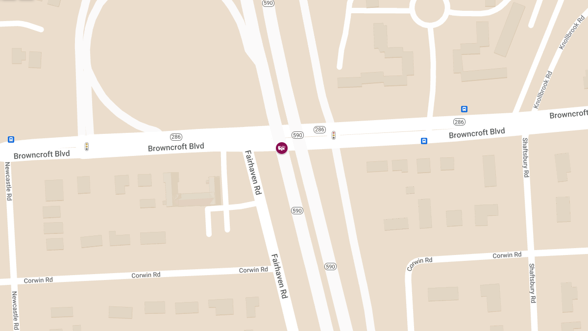 Accident with Injuries on I 590 (Exits 5-11) SB at Browncroft Blvd