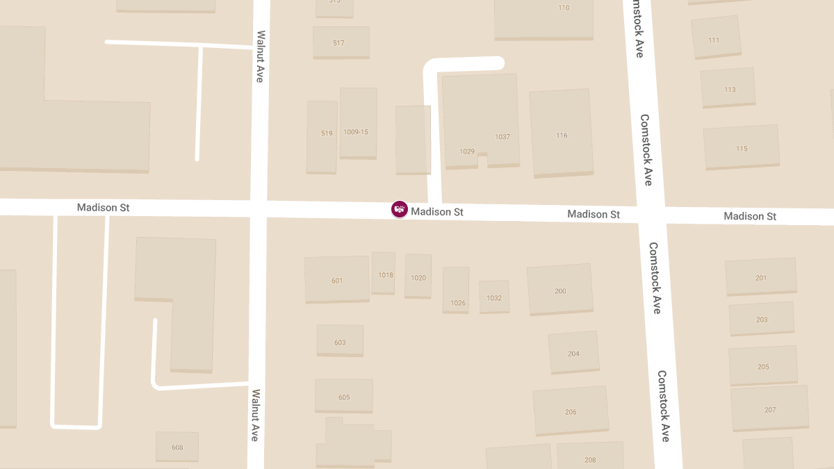 Accident with Injuries on Madison St between Comstock Ave & Walnut Ave