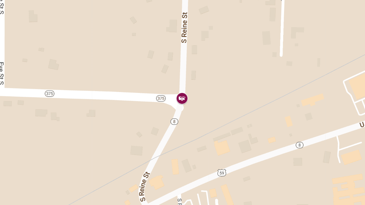 Accident with Injuries on State Highway 8, 2.8 Miles NW of State Highway 375