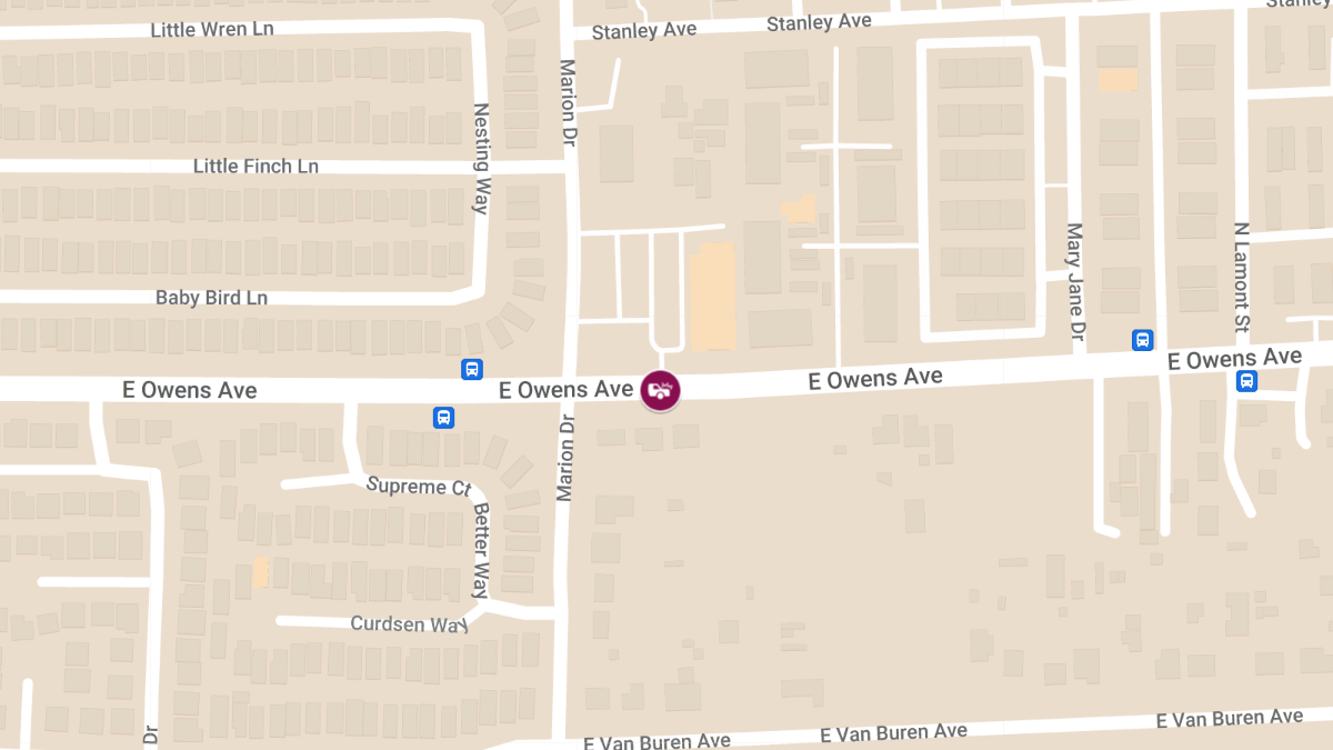 Auto Accident with Injuries at E Owens Ave and Marion Dr