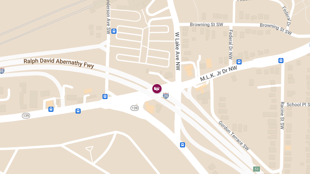 Auto Collision at I-20 W & Martin Luther King Jr Dr SW Causes Injuries