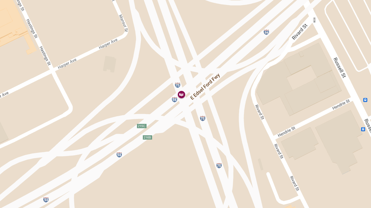 Auto Collision with Injuries at I-94 E & I-75 N in Poletown East