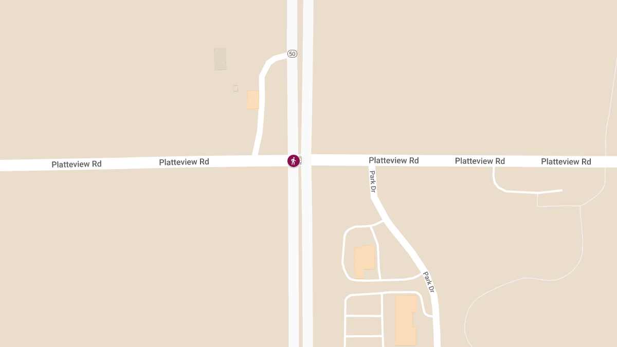 Auto Crash with Pedestrian on Hwy 50 at Platteview Rd
