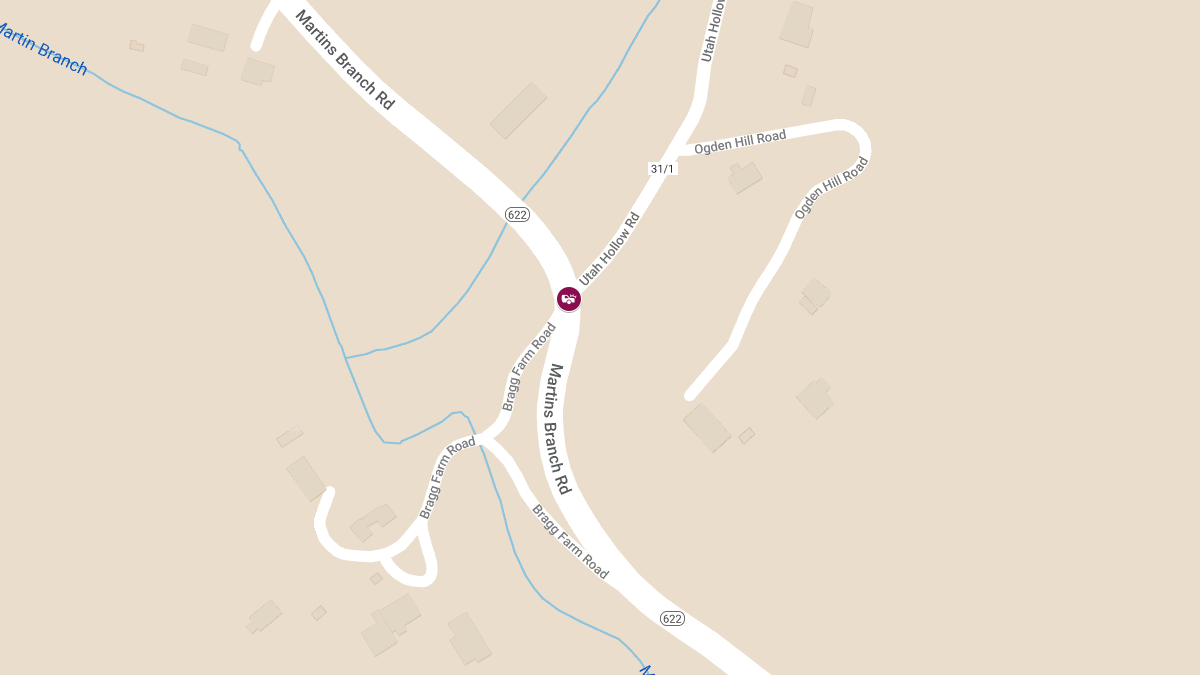 Car Accident With Injuries at Martins Branch Rd & Utah Hollow Rd