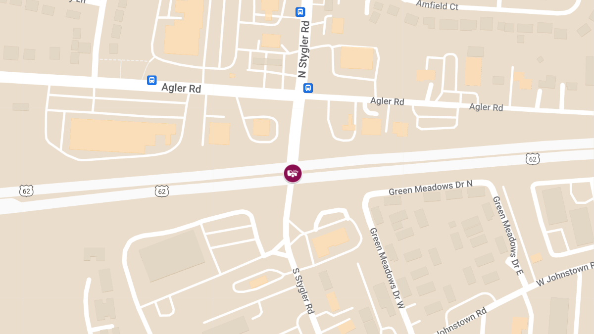 Car Collision With Injuries at US-62 W & N Stygler Rd