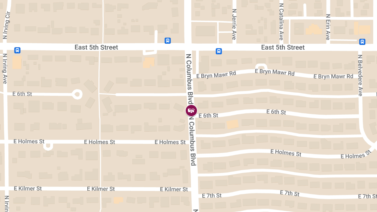 Car Collision with Injuries at E 6th St & N Columbus Blvd