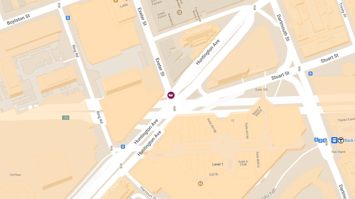 Car Collision with Injuries at Huntington Ave & Exeter St