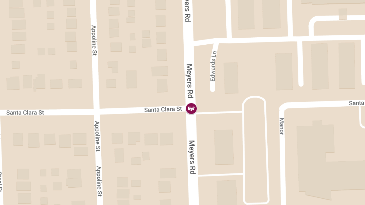 Car Collision with Injuries at Meyers Rd & Santa Clara St in Bagley