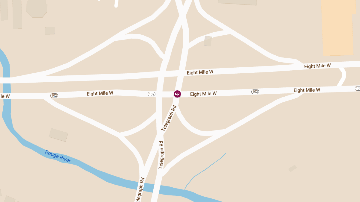 Collision Involving Silver Impala and Camry at Telegraph Rd & W 8 Mile Rd