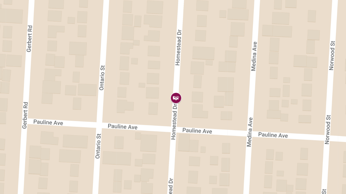 Collision With Injuries at 3498 Homestead Dr