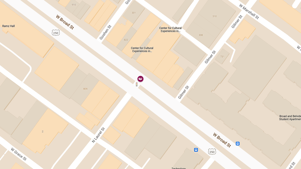 Collision with Injuries at W Broad St & N Laurel St