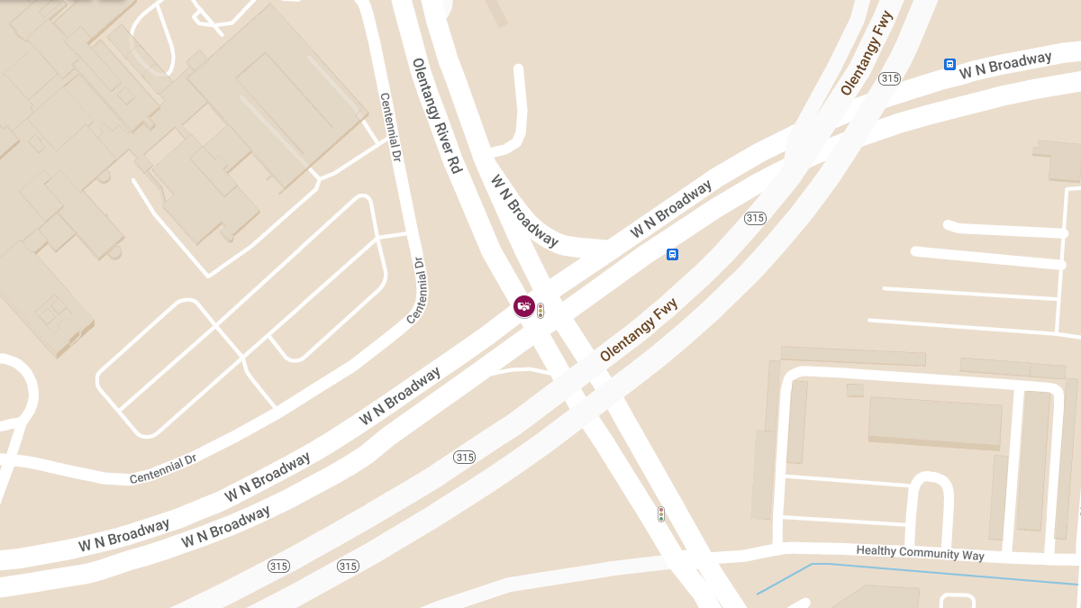 Collision With Injuries at W North Broadway St & Olentangy River Rd