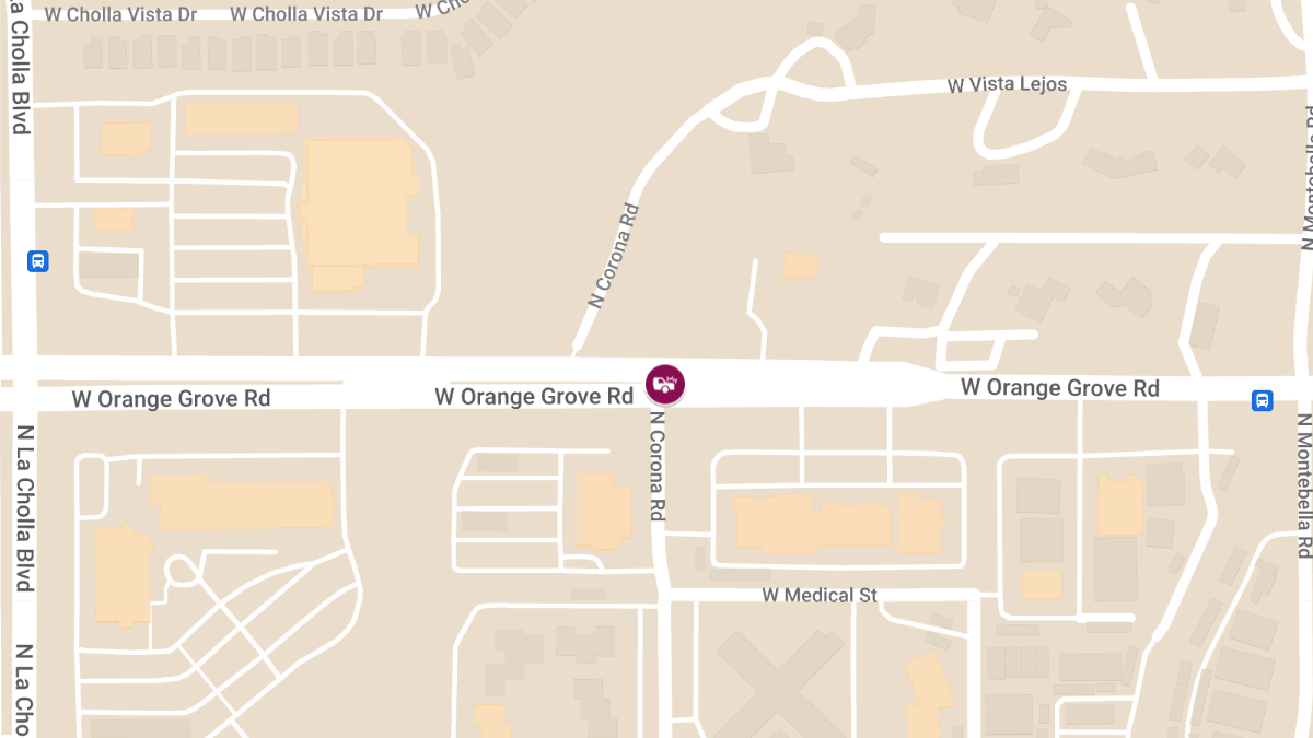 Collision With Injuries at W Orange Grove Rd & N Corona Rd