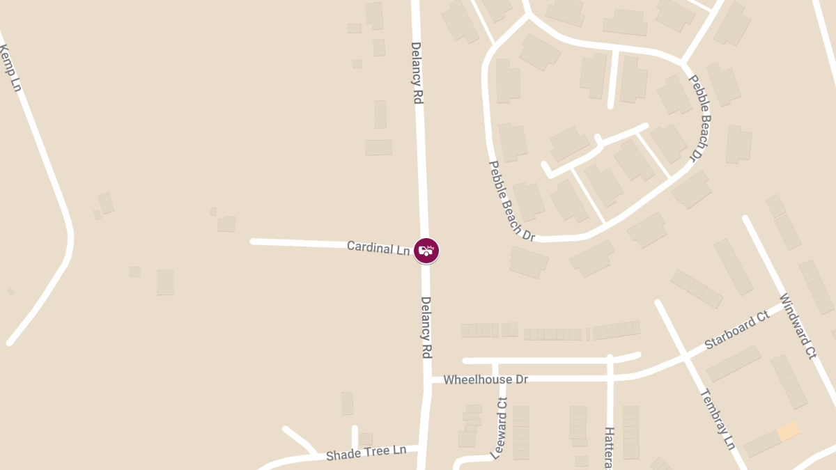 Collision at Delancy Rd & Cardinal Ln