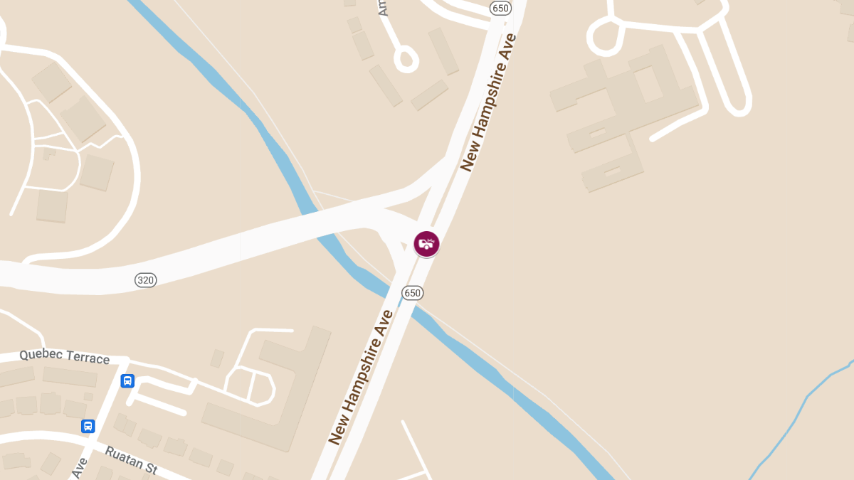 Collision with Entrapment at New Hampshire Ave & Piney Branch Rd