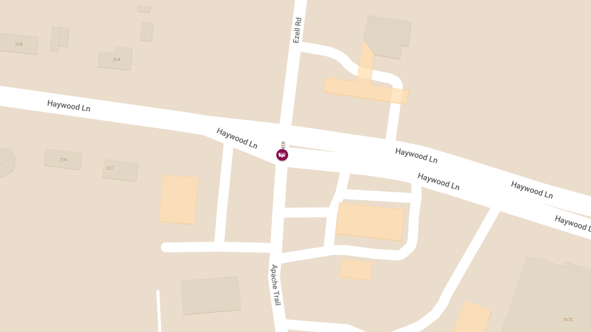 Collision with Injuries at Apache Trl & Haywood Ln